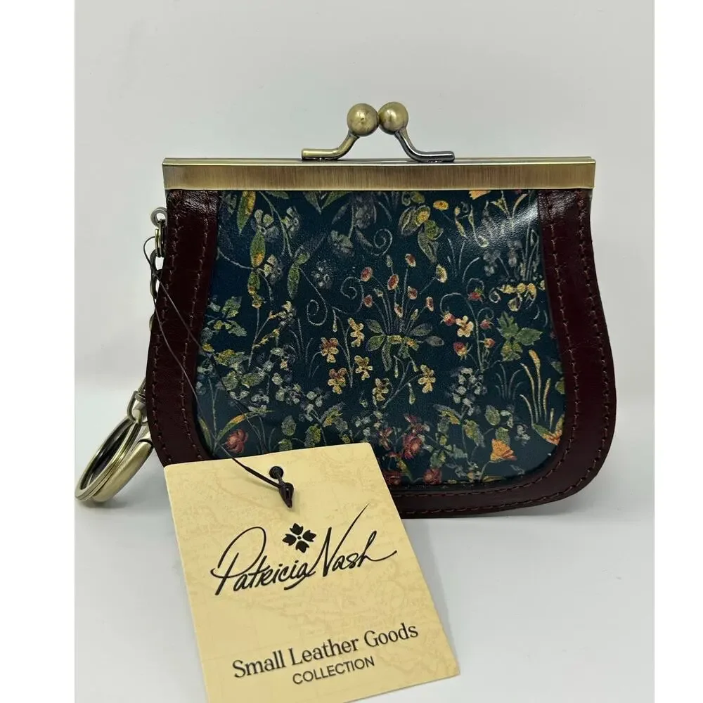 NWT Patricia Nash Bella Tuscan Fields Kisslock Coin Purse - Picture 1 of 6